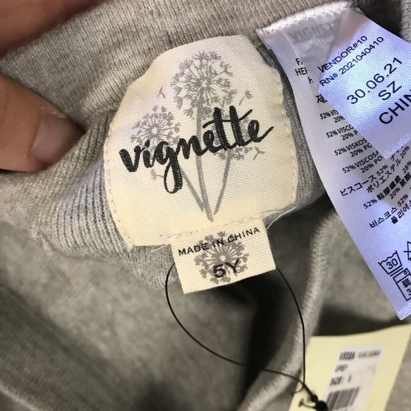 Vignette Sweater Knit “Olive” Leggings Gray Bows Size 5 - Picture 4 of 6